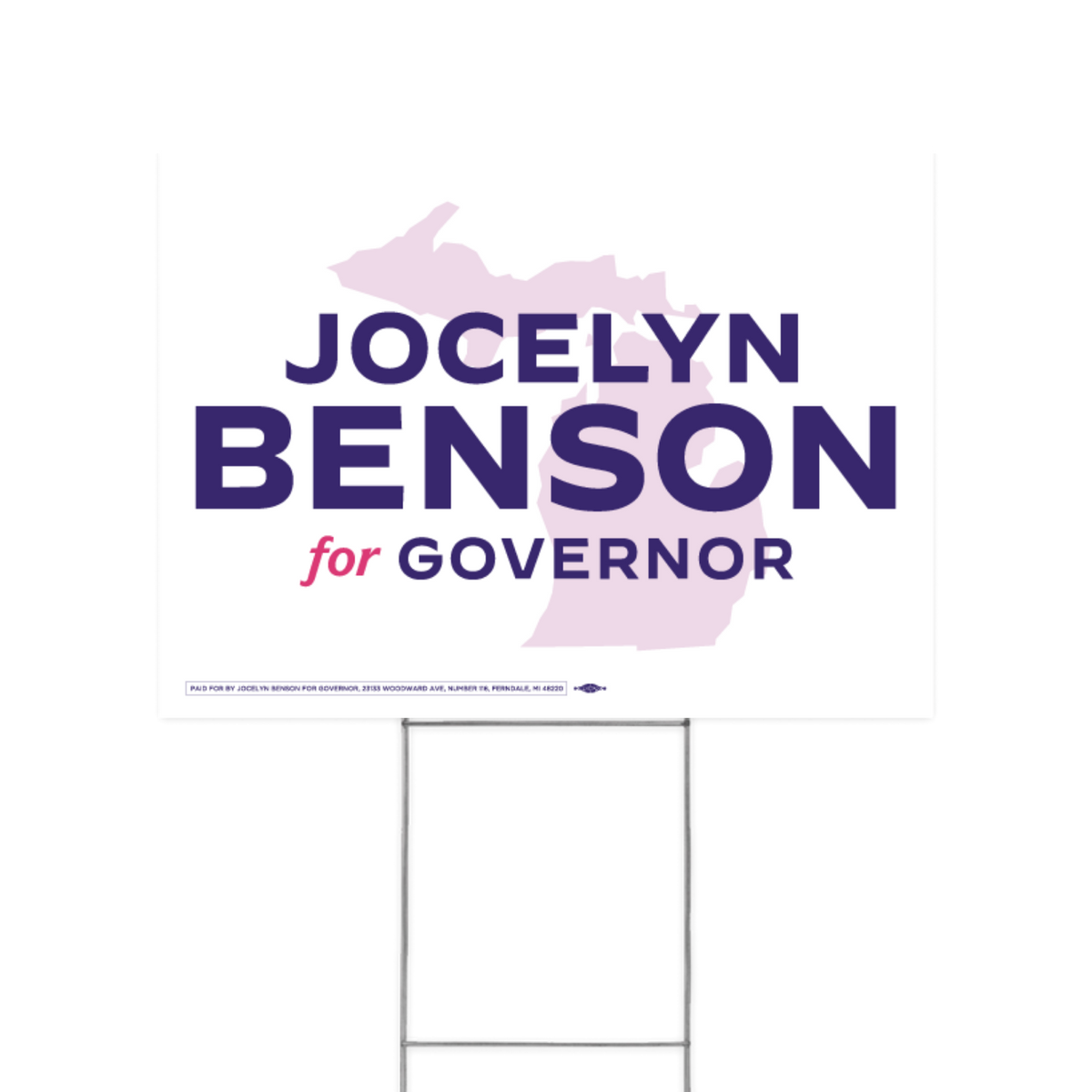 Jocelyn Benson for Governor MI Silhouette Yard Sign