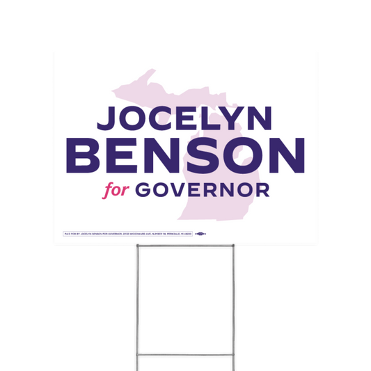 Jocelyn Benson for Governor MI Silhouette Yard Sign